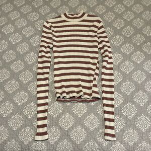 Essentials Full Tilt Striped Turtle Neck Top